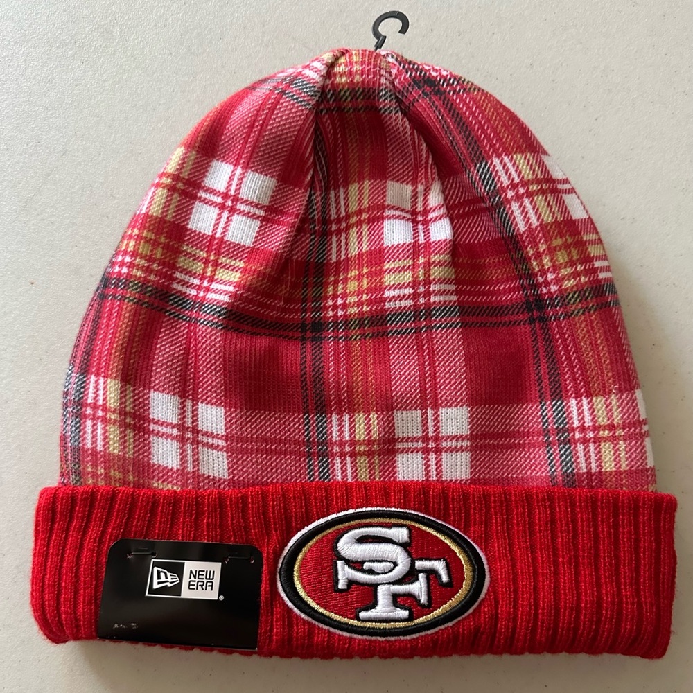 NEW ERA 2024 NFL SIDELINE PLAID KNIT Unisex HAT 
SAN FRANCISCO 49ERS NWT